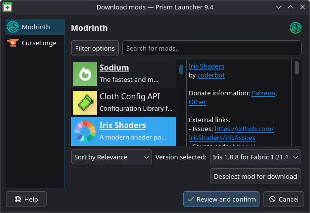 In-launcher mod browser scanning updates for one world